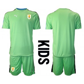 Uruguay Goalkeeper Replica Home Stadium Kit for Kids World Cup 2022 Short Sleeve (+ pants)